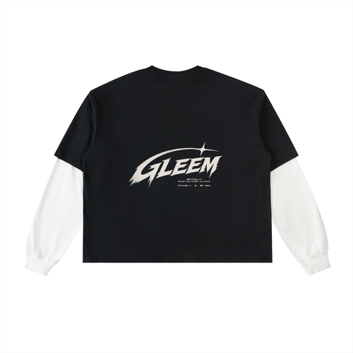 Layered Contrast Sleeve Cotton T-Shirt