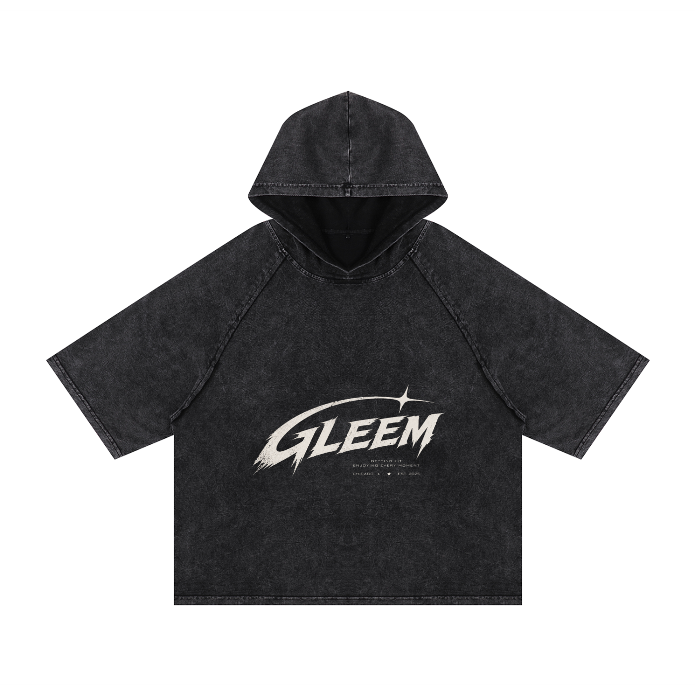 Snow Washed Hooded Boxy T-Shirt