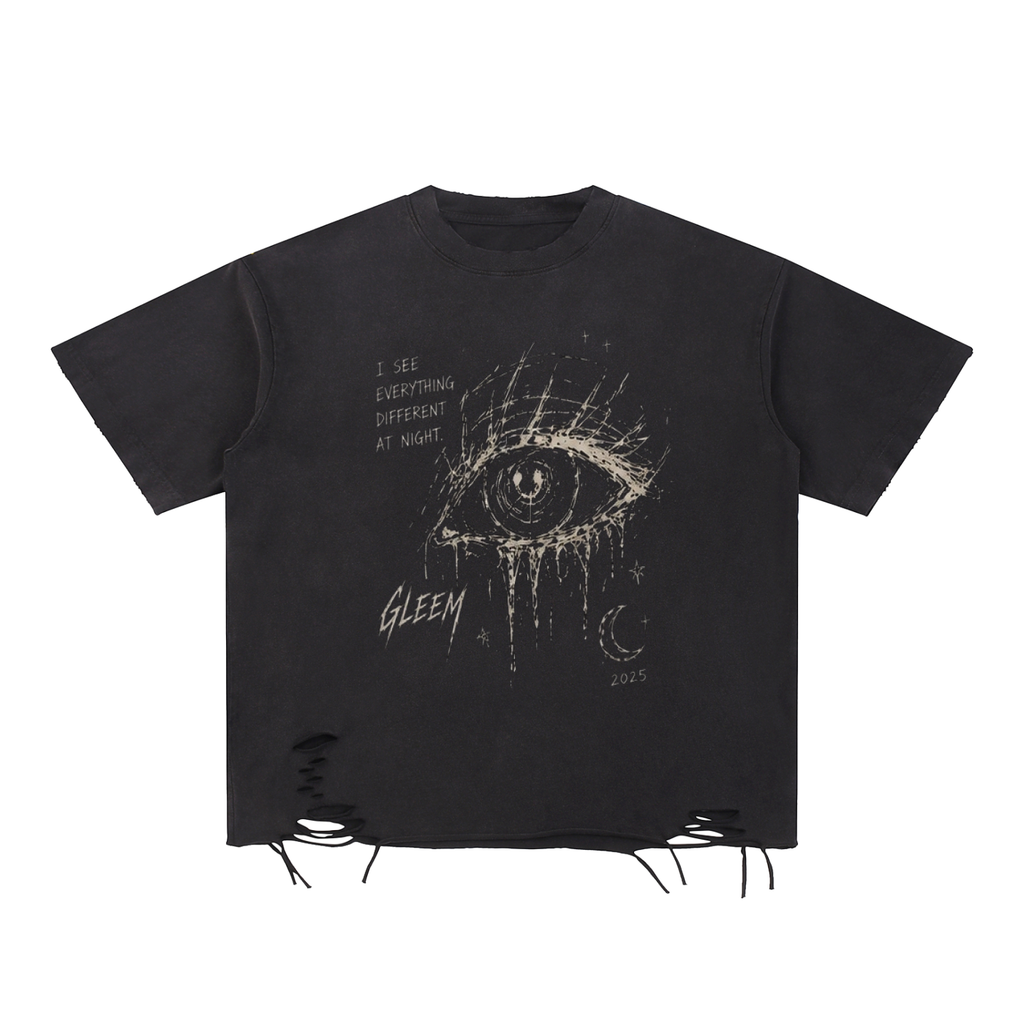 Snow Washed Raw-Hem T-Shirt