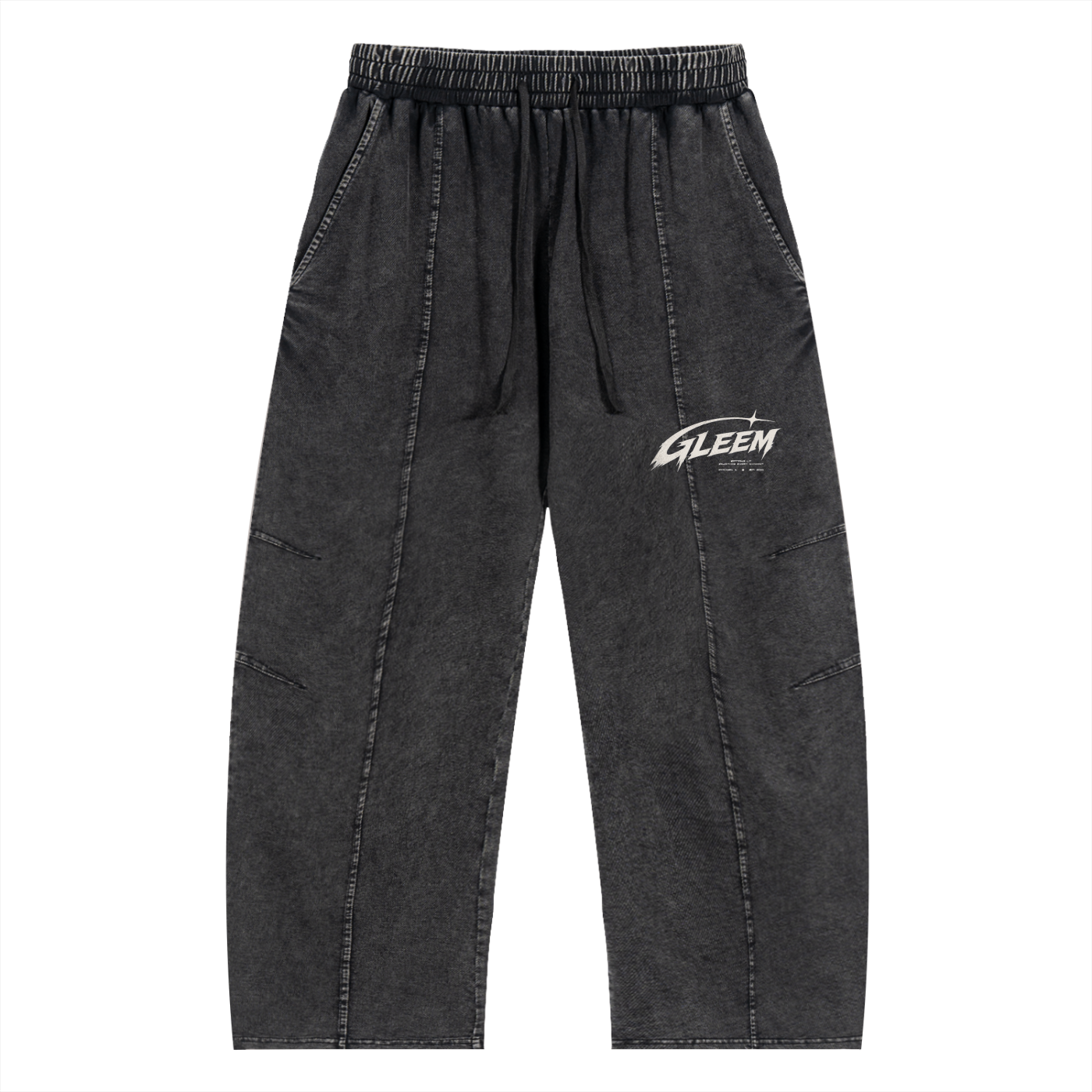 Snow Wash Drawstring Cotton Pants