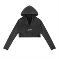 Vintage Washed Raw Edge Hoodie